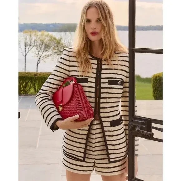 Veronica Beard Foster Striped Dickey Jacket Size 16 - Picture 3 of 10